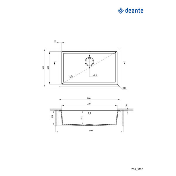 Deante Sudopera Corda Undermount 80WH