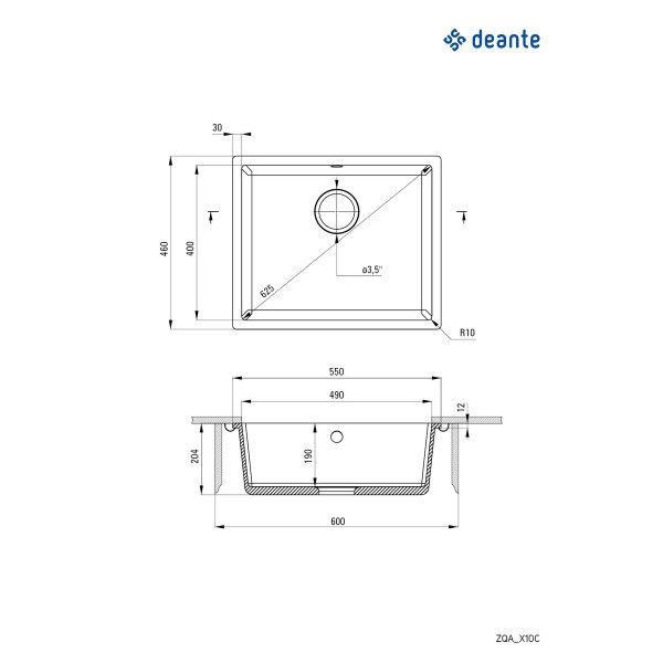 Deante Sudopera Corda Undermount 55MGRA