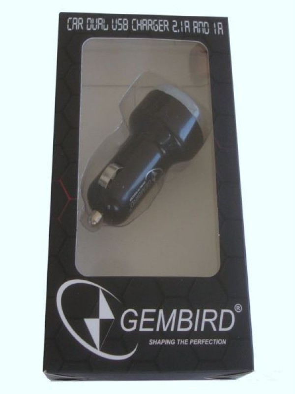 GEMBIRD C04 BLACK  AUTO punjač za telefone i tablete 5v 2.1A+1A dual USB with light + micro1M(189)