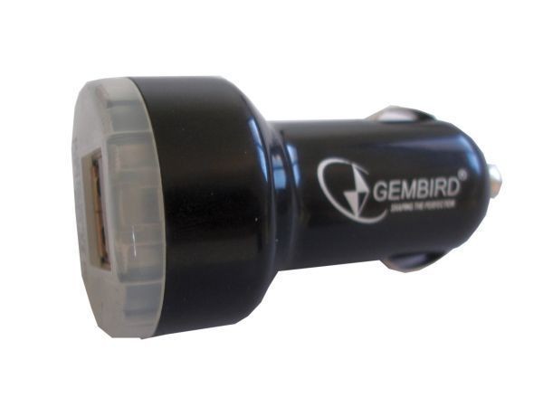 GEMBIRD C04 BLACK  AUTO punjač za telefone i tablete 5v 2.1A+1A dual USB with light + micro1M(189)