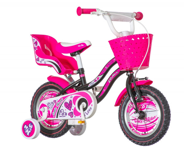 VISITOR Dečiji bicikl HEA120 Little heart 12'' roze-crna