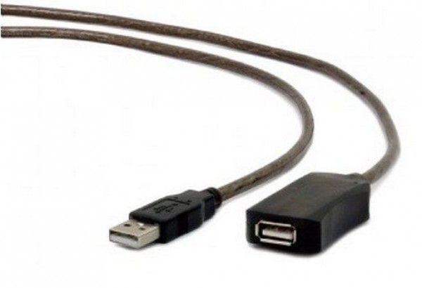 GEMBIRD UAE-01-10M  USB 2.0 active extension cable, black color, bulk package, 10m