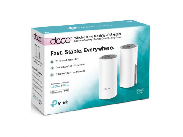 TP-LINK AC1200 Whole-Home Mesh Wi-Fi,Dual-Band 300867Mbps(2.45GHz),2xGLAN,2xant,AP mode,DECO app