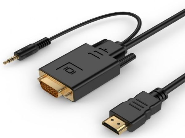 GEMBIRD A-HDMI-VGA-03-6  HDMI to VGA and audio adapter cable, single port, 1,8m, black