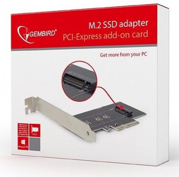 GEMBIRD PEX-M2-01  M.2 SSD adapter PCI-Express add-on card, with extra low-profile bracket