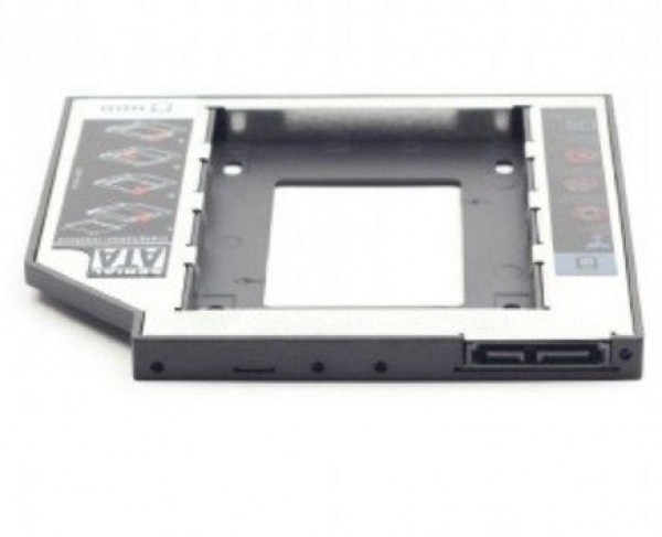 GEMBIRD MF-95-02  Fioka za montazu 2.5'' SSD/SATA HDD(do12.7mm) u 5.25'' leziste u Laptop umesto optike