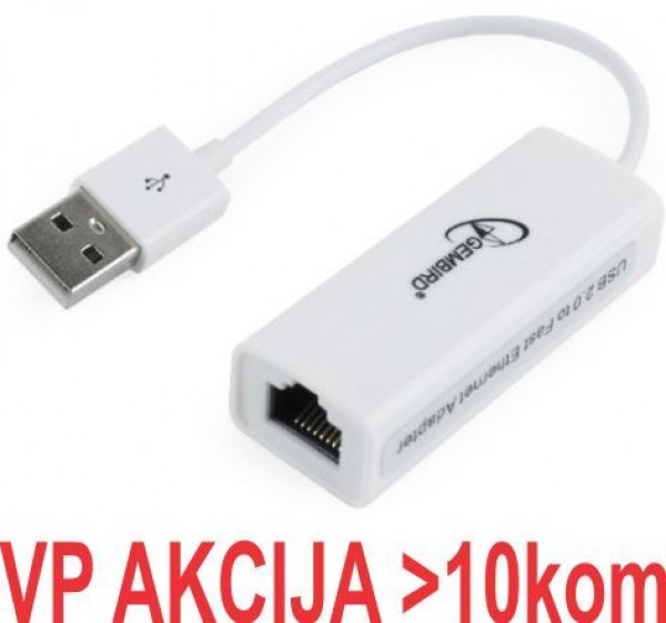 GEMBIRD NIC-U6  USB 2.0 to Fast Ethernet LAN adapter 10 100 white ( mrezna kartica) (415)