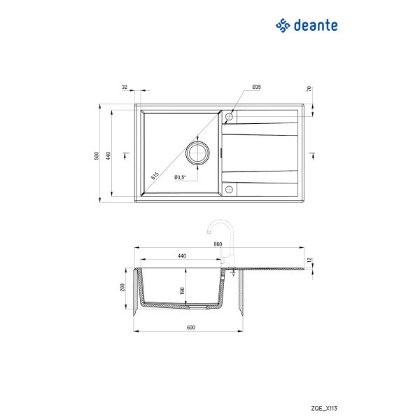 Deante sudopera Eridan 86MGRO ZQE S113