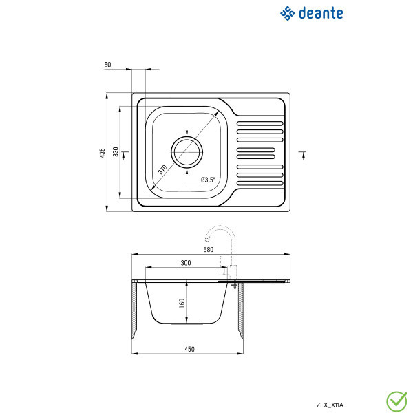 Deante sudopera Xylo 58IXO ZEX 011A