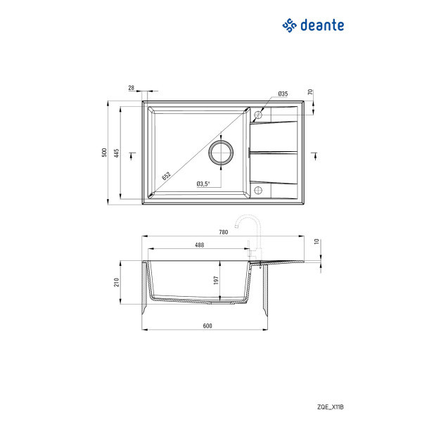 Deante sudopera Eridan 78MGRO ZQE S11B