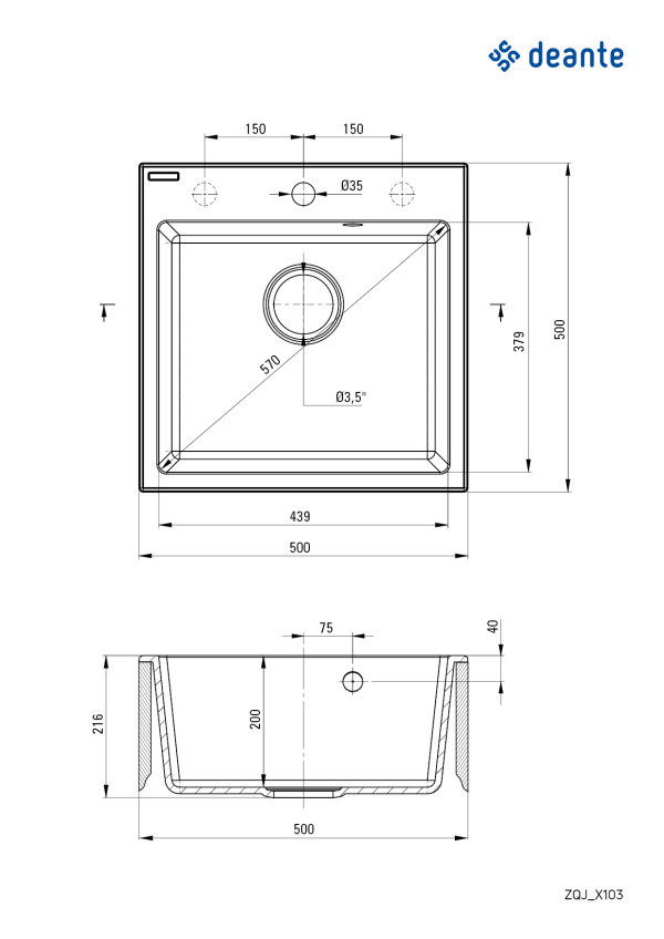 Deante sudopera Evora 50BG ZQJ 5103