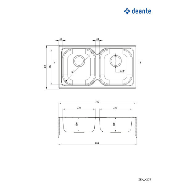 Deante sudopera Xylo 78IX2 ZEX 0203