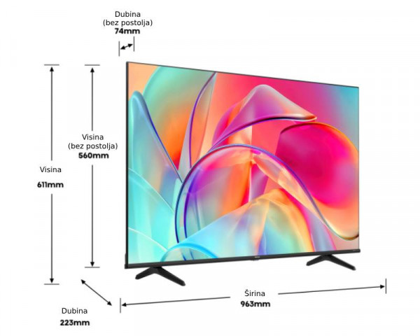 HISENSE 43 inča 43E7KQ QLED 4K UHD Smart TV