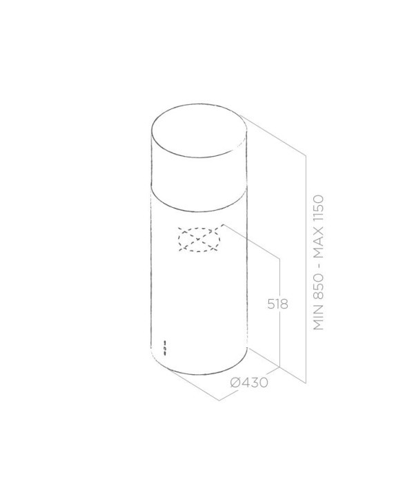 Aspirator TUBE PRO ISLAND BL MAT A43