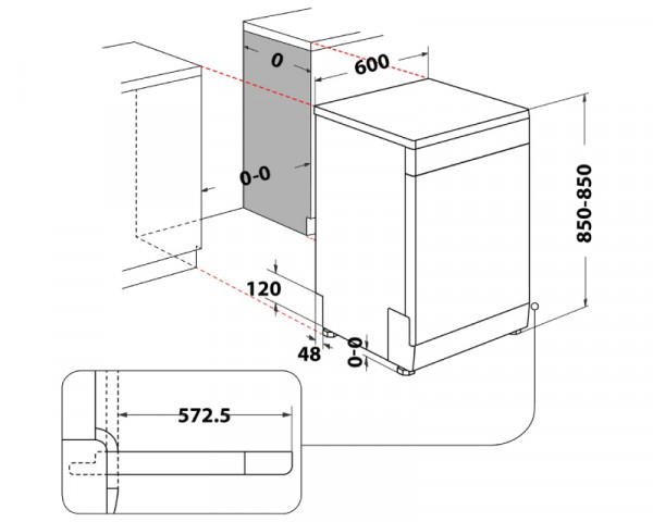 WHIRLPOOL W2F HD624 mašina za pranje sudova