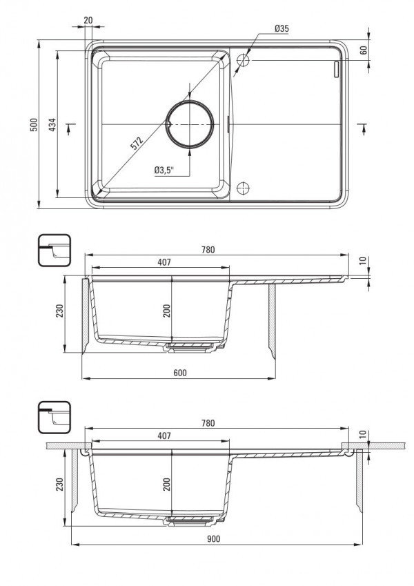 DEANTE Sudopera Drainer ZKM N113