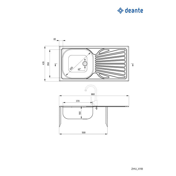 Deante sudopera Techno 76IXO16