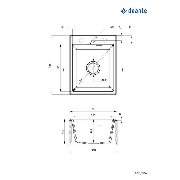 Deante ERIDAN sudopera ZQE T104