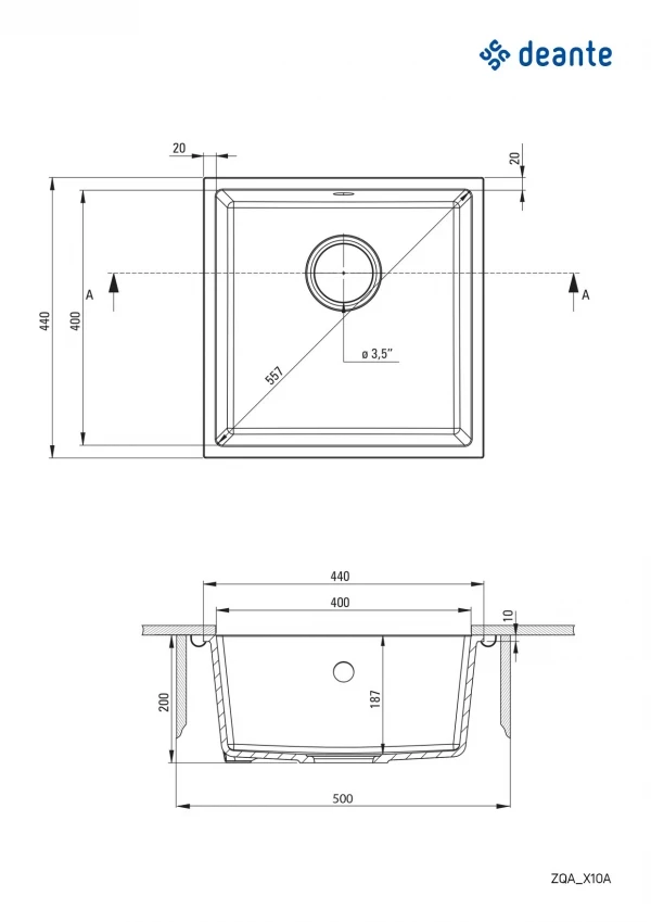 Deante Corda granitna sudopera ZQA N10A