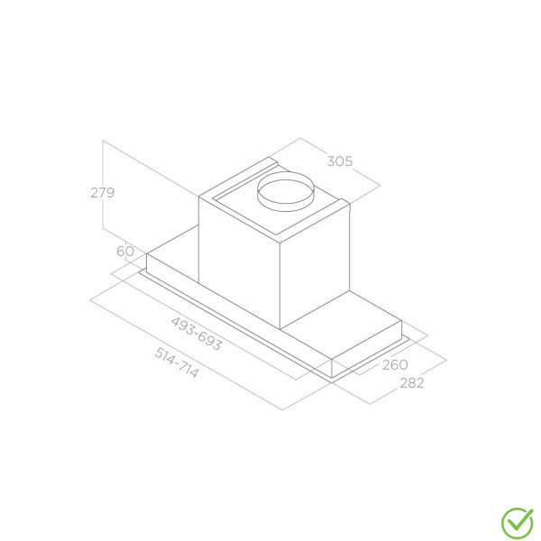 ELICA Aspirator HIDDEN 2.0 IXGLA72