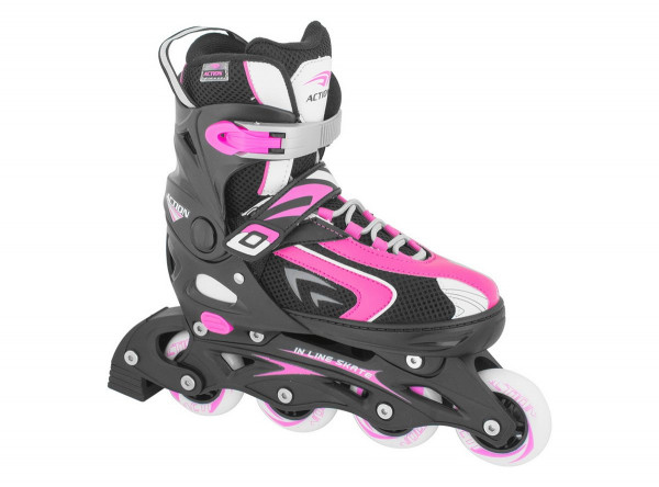 ROLER PW126B ROZA CRNI PVC ŠINA  ABEC5 VEL.S(33-36)