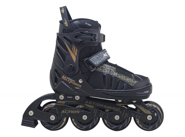 ROLER PW132B CRNO ZLATNA ALU XS(27-30) ABEC5 PU TOČKIĆI