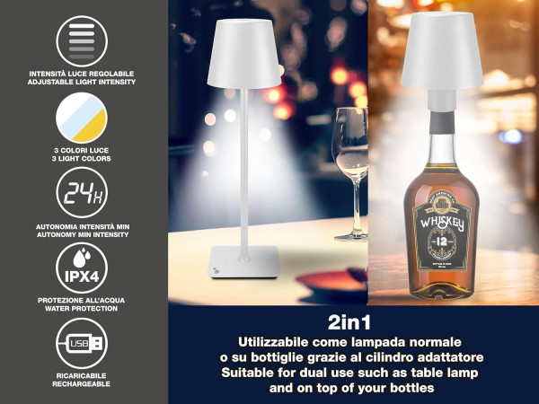 BEPER Punjiva stona lampa 2 u 1 P201UTP112