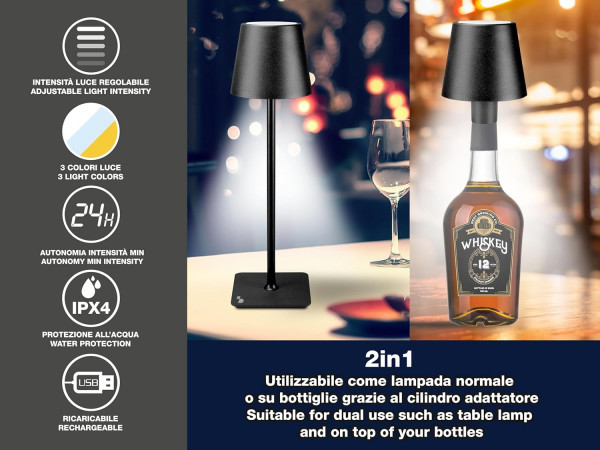 BEPER Punjiva stona lampa 2 u 1  P201UTP111