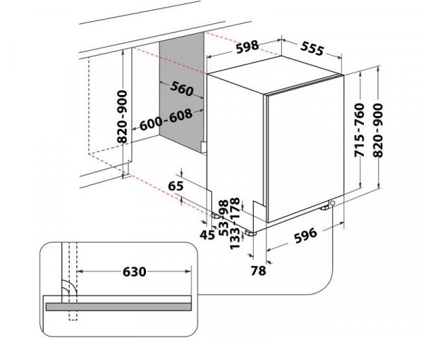 WHIRLPOOL W8I HT40 T Ugradna mašina za pranje sudova
