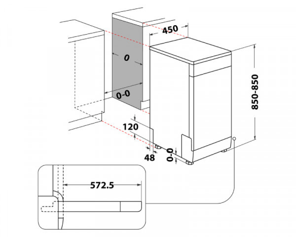 WHIRLPOOL WSFO 3B23 P mašina za pranje sudova