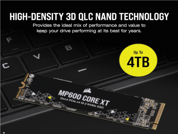 CORSAIR SSD MP600 CORE XT 2TB NVMe M.2 Gen4 PCIe x4 crna