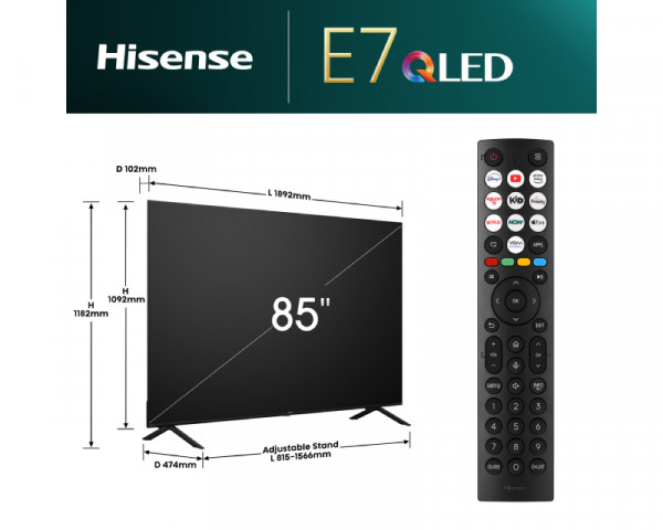 HISENSE 85E7NQ QLED 4K UHD Smart TV