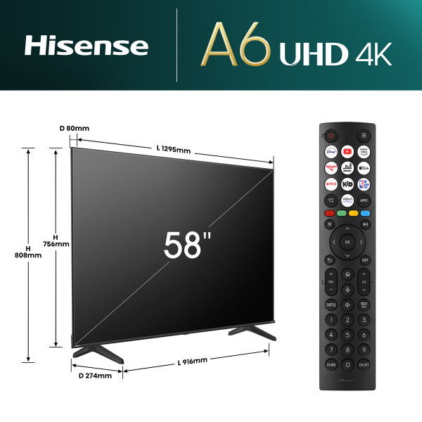 HISENSE 58 inča 58A6N LED 4K UHD Smart TV