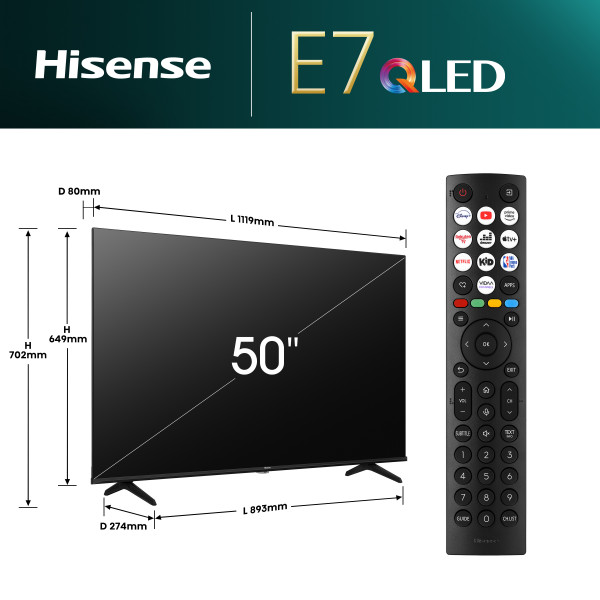 HISENSE 50 inča 50E7NQ Smart LED 4K UHD TV