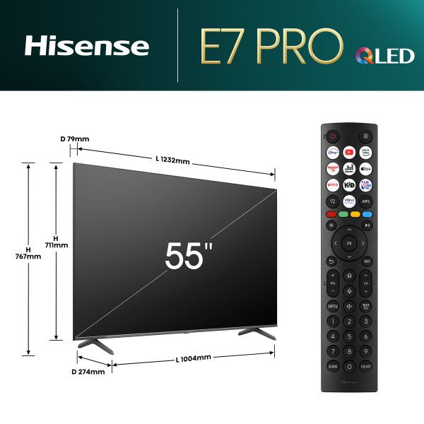 HISENSE 55 inča 55E7NQ PRO QLED 4K UHD Smart TV