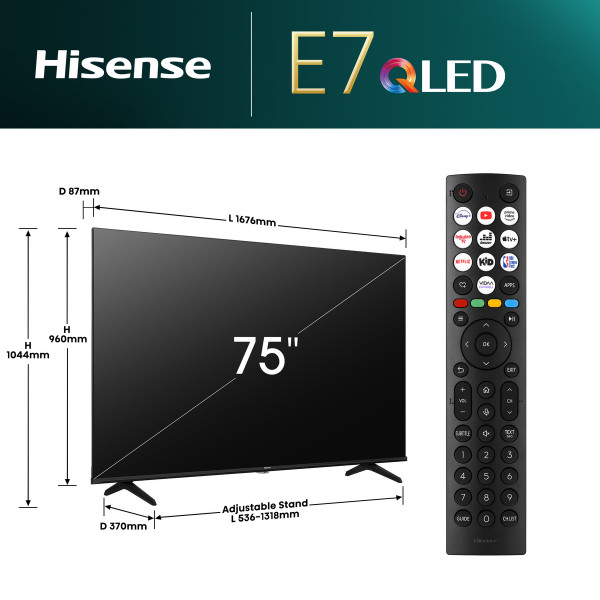 HISENSE 75 inča 75E7NQ QLED 4K UHD Smart TV