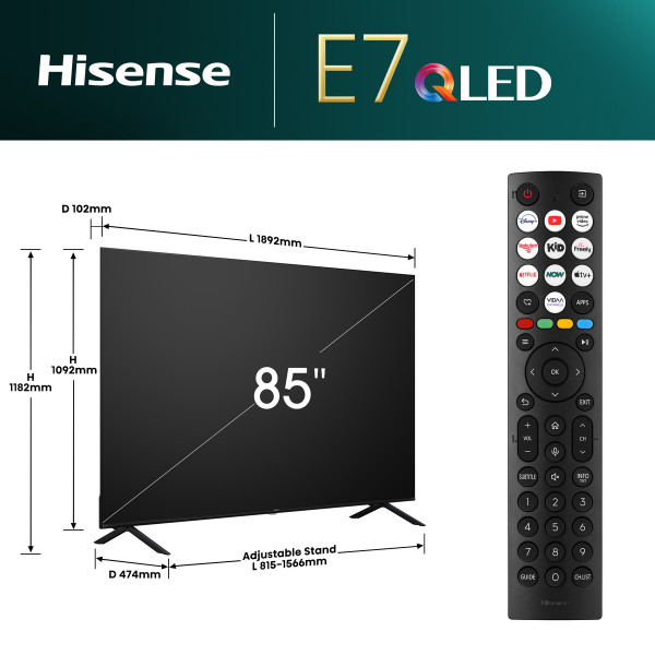 HISENSE 85E7NQ QLED 4K UHD Smart TV