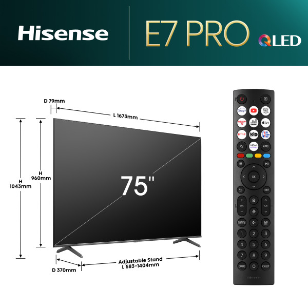 HISENSE 75 inča 75E7NQ PRO QLED 4K UHD Smart TV