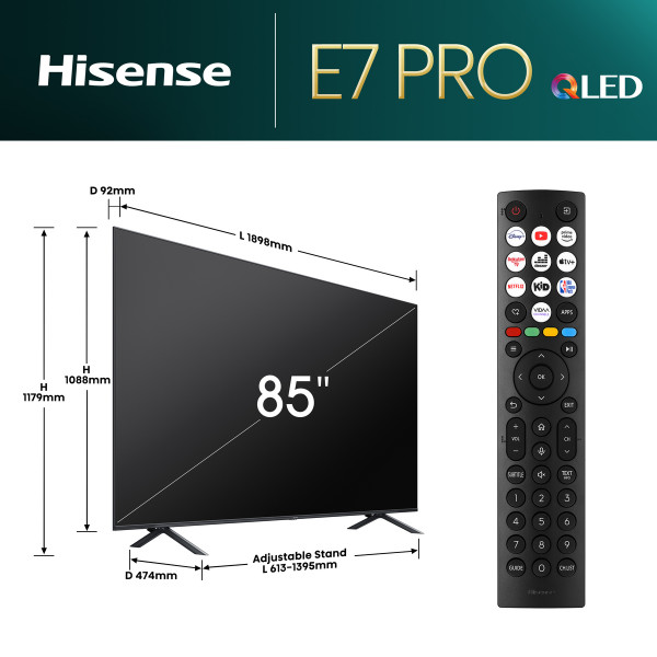 HISENSE 85 inča 85E7NQ PRO QLED 4K UHD Smart TV