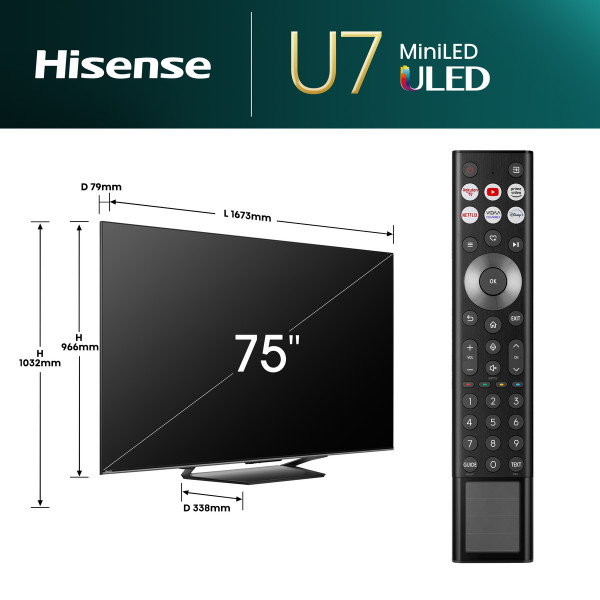 HISENSE 75 inča 75U7NQ ULED Mini-LED 4K UHD Smart TV