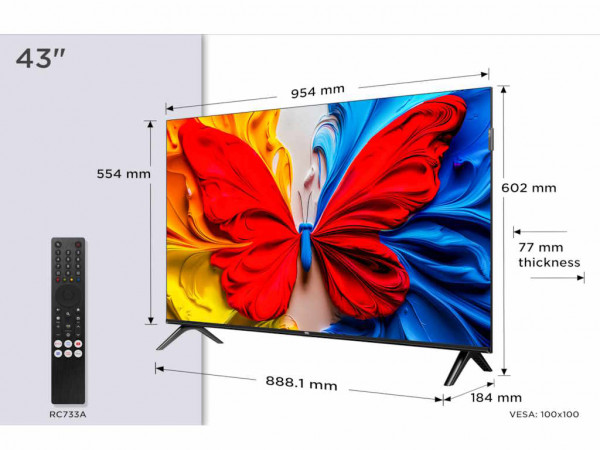 TCL Televizor 43S5K QLED 43inch Full HD 60Hz Android TV crna