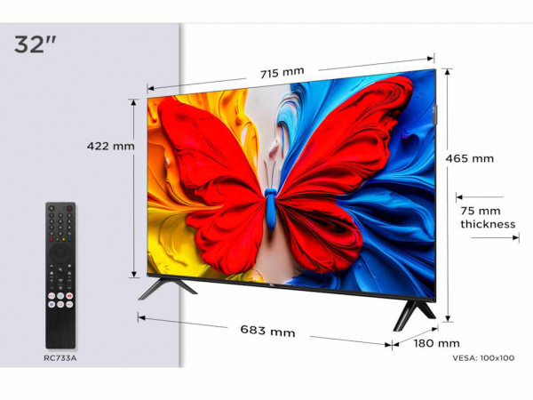 TCL Televizor 32S5K QLED 32inch Full HD 60Hz Android TV crna