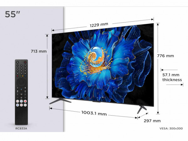 TCL Televizor 55C6KS MiniLED 55inch 4K 60Hz Google TV crna
