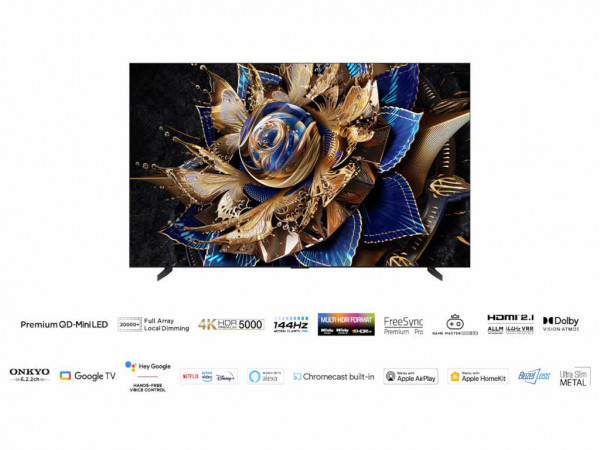 TCL Televizor 115X955 Max MiniLED 115 inch 4K 144Hz Google TV crna