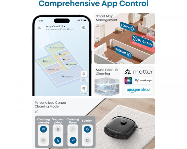 ANKER Eufy Omni E25 HydroJet Robot Usisivač sa bazom crni