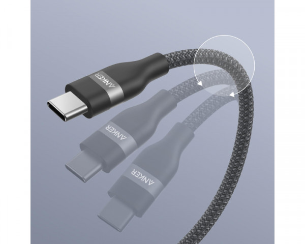 ANKER USB tip-C kabl MM 0.9m, za Super brzo punjenje 240W480Mbps, pleteni, crni