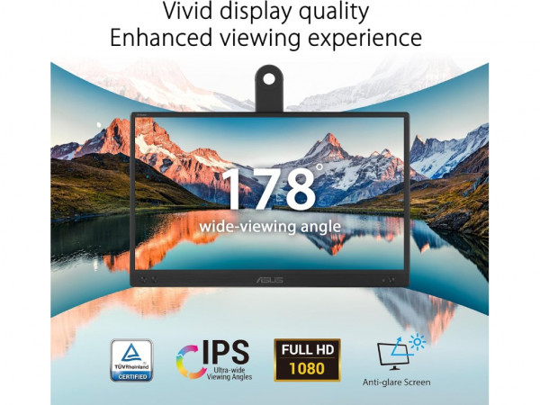 ASUS Monitor ZenScreen MB166CR 15.6 inch IPS 1920x1080 60Hz 5ms GtG USB C prenosni crna