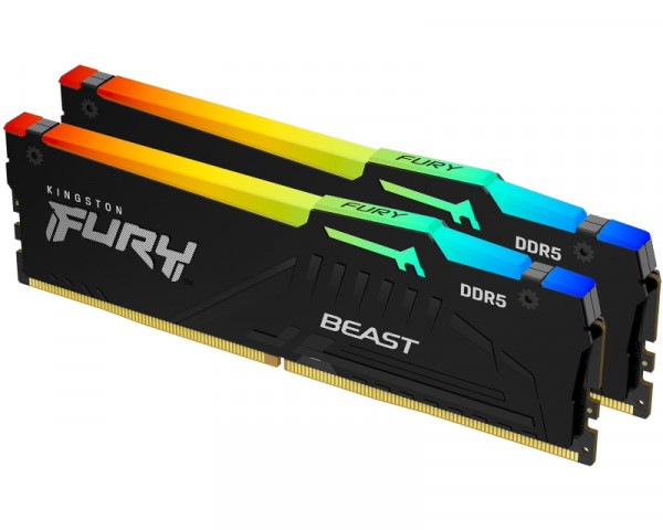 KINGSTON DIMM DDR5 128GB (2x64GB kit) 5600MTs KF556C40BBAK2-128 FURY Beast Black RGB EXPO