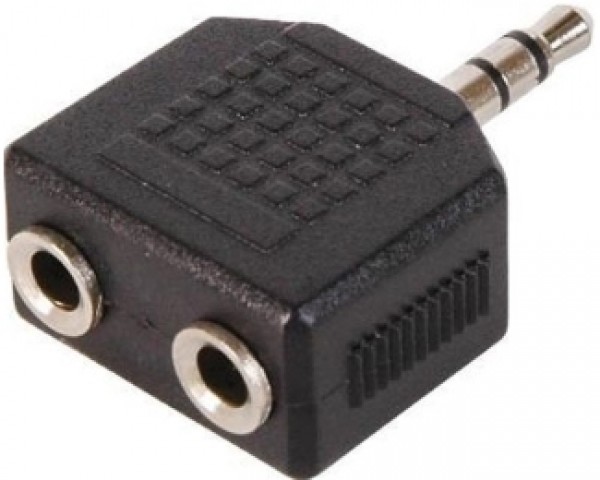 FAST ASIA Adapter audio 3.5mm (M) - 2x3.5mm (F) crni