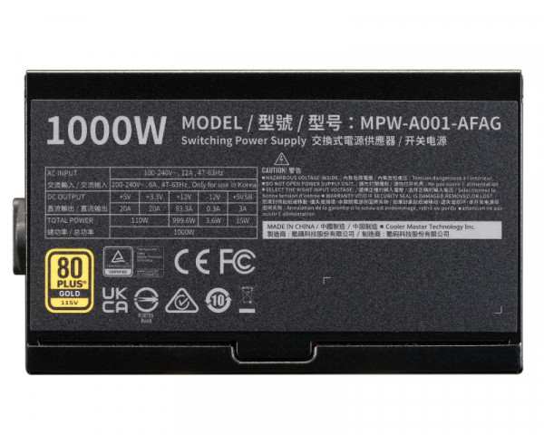 COOLER MASTER Elite Gold 1000W napajanje (MPW-A001-AFAG-BEU) 5Y